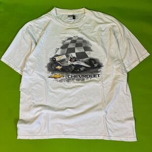 XL Vintage Chevrolet Racing T-Shirt Gildan Heavy Cotton‎ Mens Car Graphic